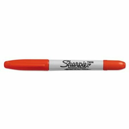 DYMO Sharpie, TWIN-TIP PERMANENT MARKER, FINE/EXTRA-FINE BULLET TIP, RED, DOZEN 32002